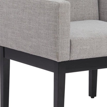 Gray and Black Upholstered Dining Arm Chair HomeRoots