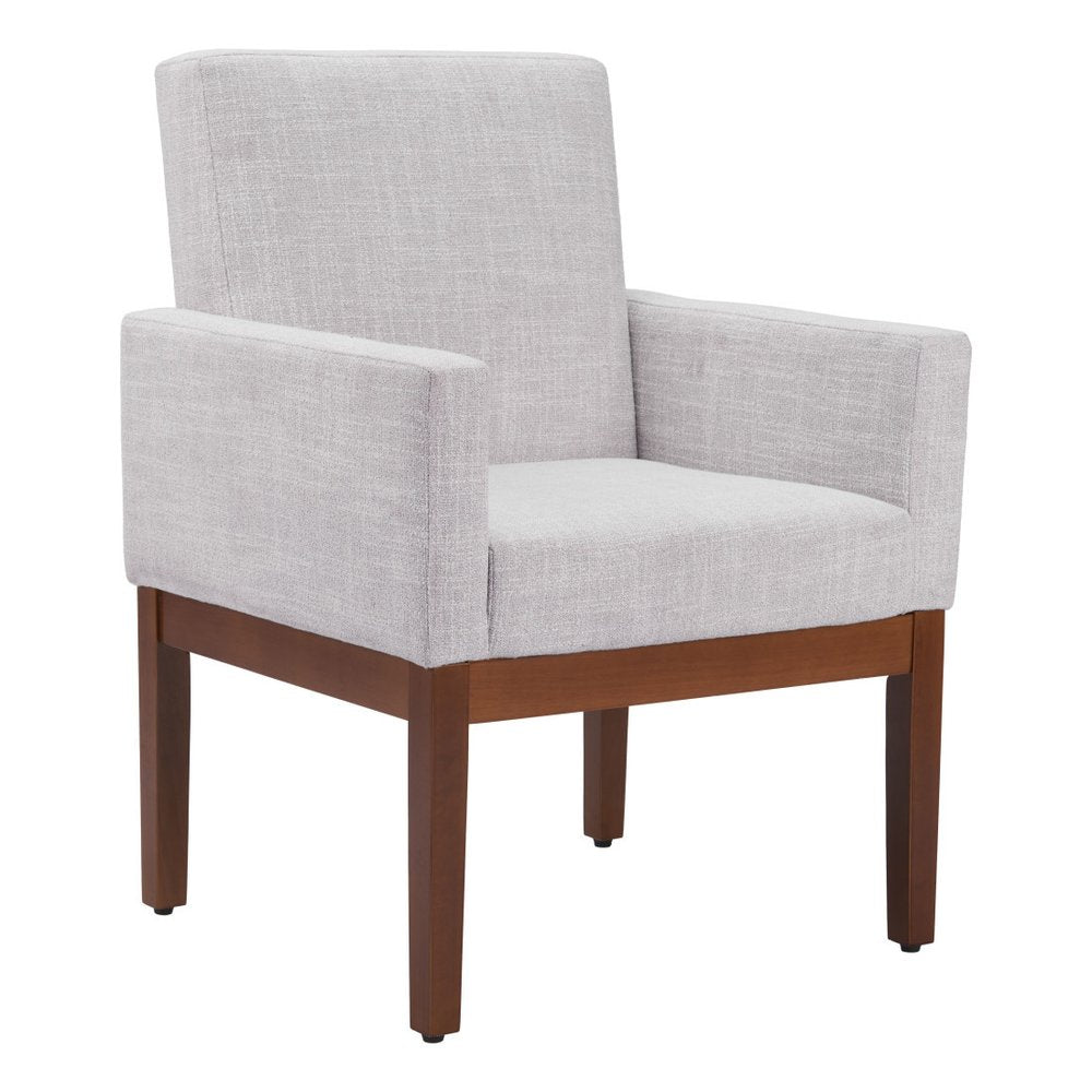 Gray and Black Upholstered Dining Arm Chair — view 15