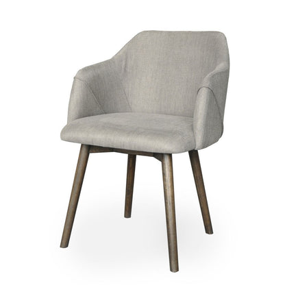 Gray And Brown Upholstered Fabric Dining Arm Chair HomeRoots