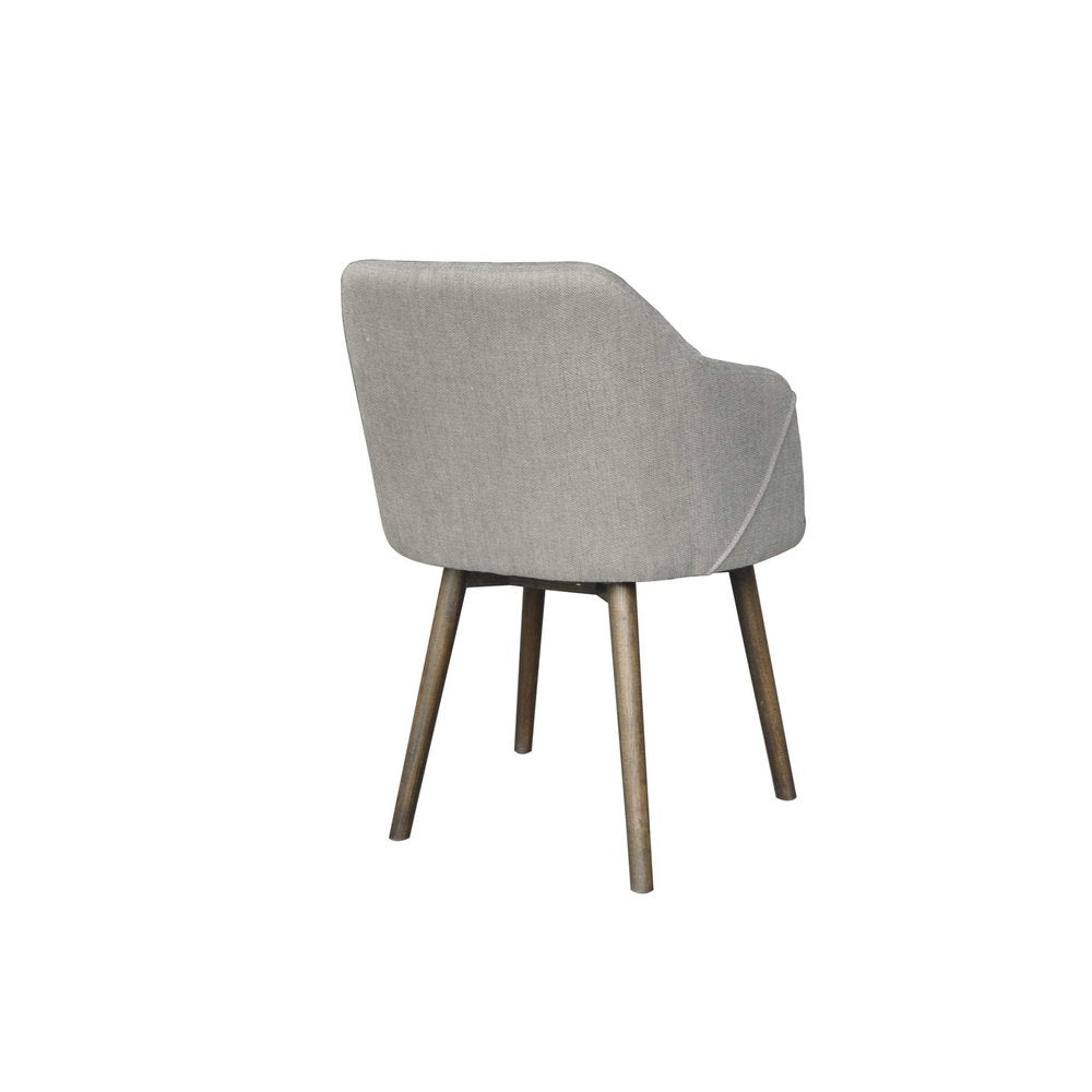 Gray And Brown Upholstered Fabric Dining Arm Chair HomeRoots