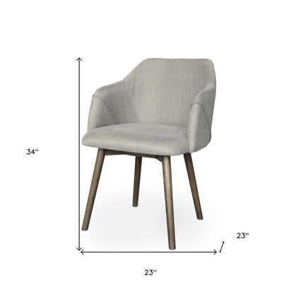 Gray And Brown Upholstered Fabric Dining Arm Chair HomeRoots