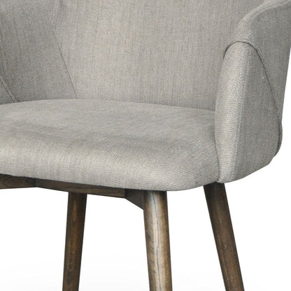 Gray And Brown Upholstered Fabric Dining Arm Chair HomeRoots