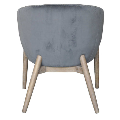 28" Gray And Brown Velvet Arm Chair HomeRoots