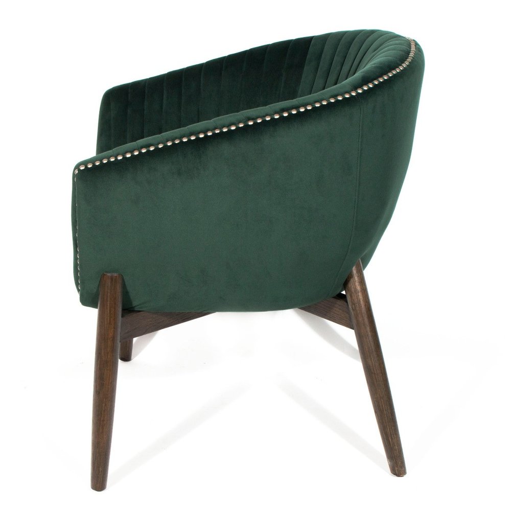 28" Green And Brown Velvet Arm Chair HomeRoots