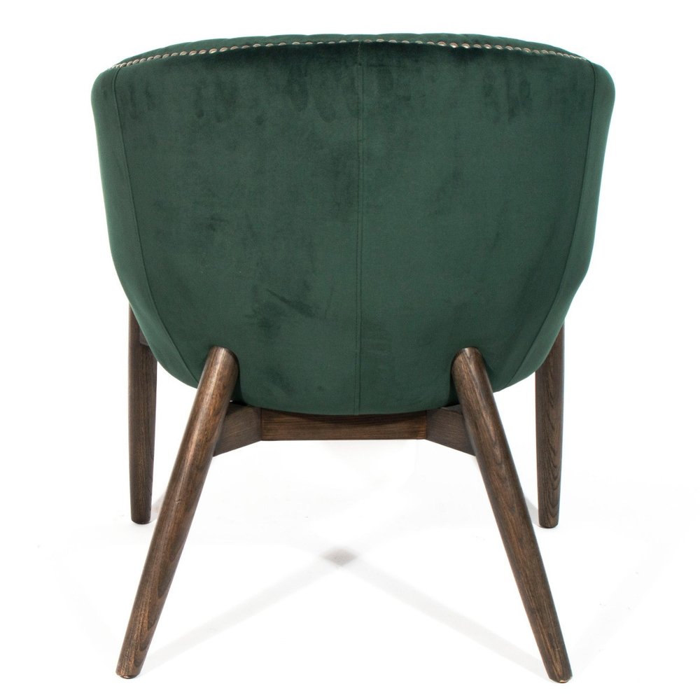 28" Green And Brown Velvet Arm Chair HomeRoots
