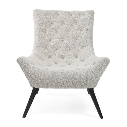 32" Gray and Black Tufted Boucle Lounge Chair HomeRoots