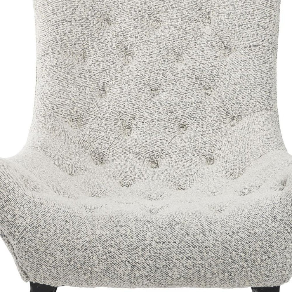 32" Gray and Black Tufted Boucle Lounge Chair HomeRoots