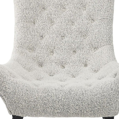 32" Gray and Black Tufted Boucle Lounge Chair HomeRoots