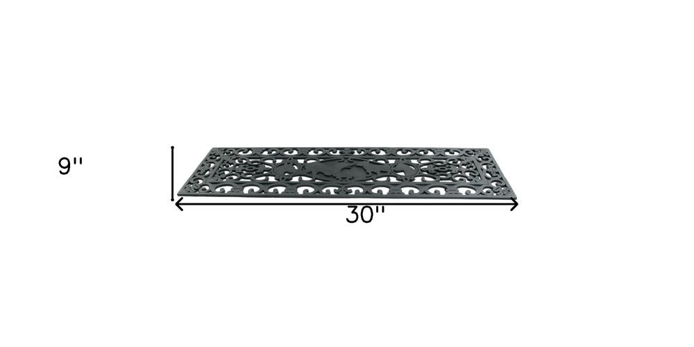 9" X 30" Black Rubber Dog Outdoor Door Mat — view 7