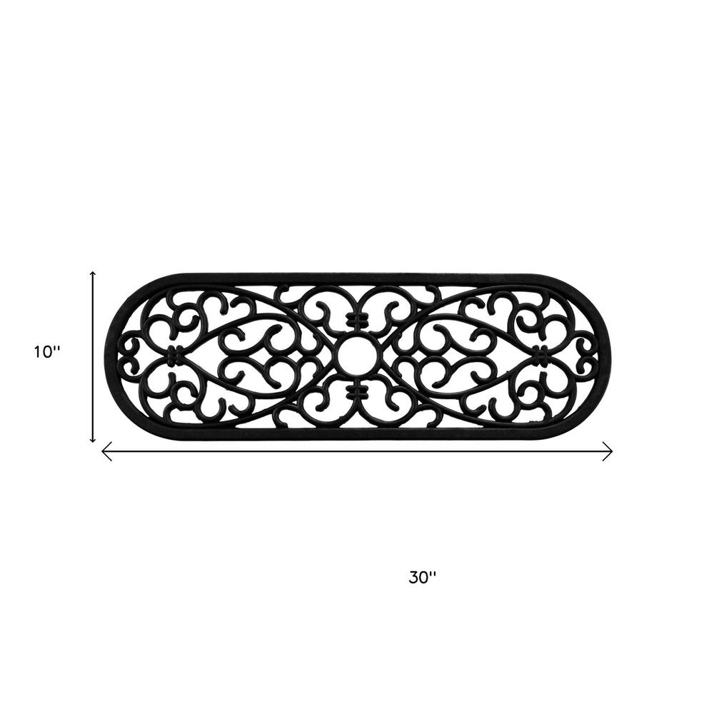 10" X 30" Black Rubber Outdoor Door Mat — view 6