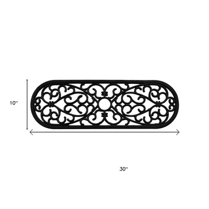 10" X 30" Black Rubber Outdoor Door Mat