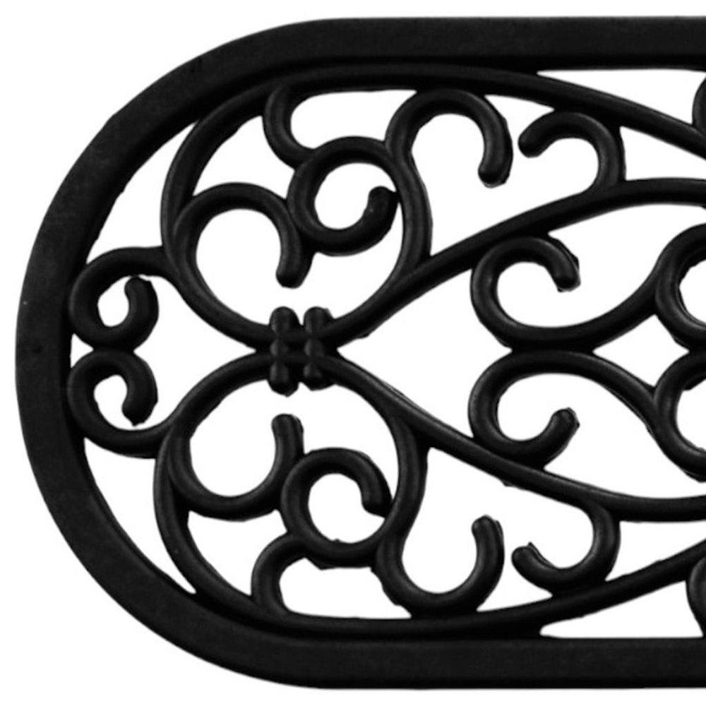 10" X 30" Black Rubber Outdoor Door Mat — view 7