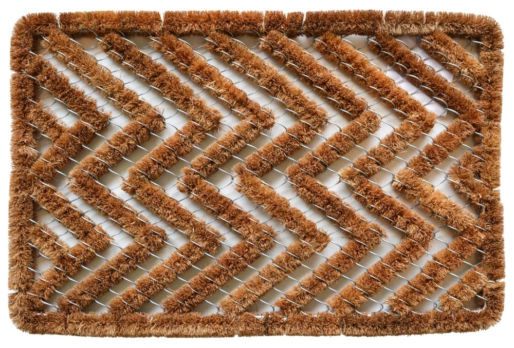 16" X 24" Brown Coir Zig Zag Outdoor Door Mat — view 1