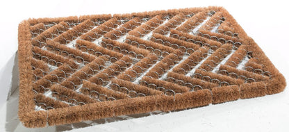 16" X 24" Brown Coir Zig Zag Outdoor Door Mat