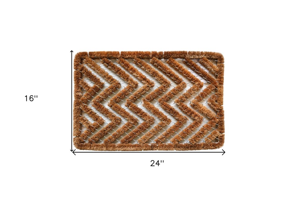 16" X 24" Brown Coir Zig Zag Outdoor Door Mat — view 3