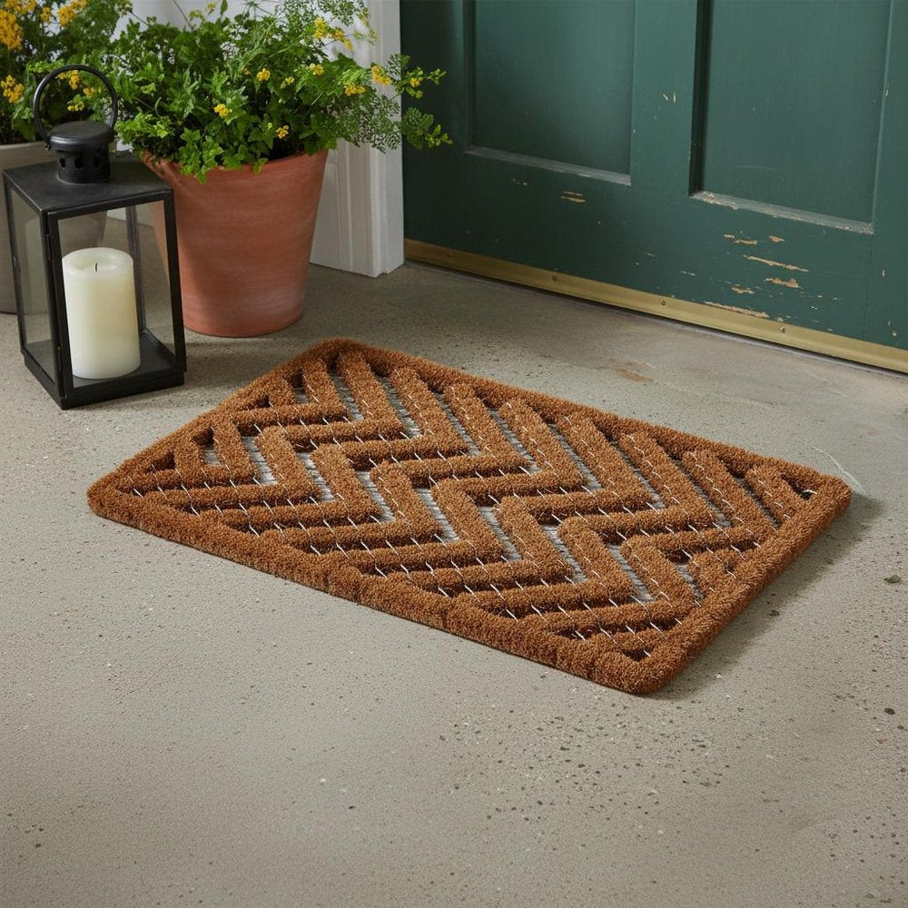 16" X 24" Brown Coir Zig Zag Outdoor Door Mat — view 5