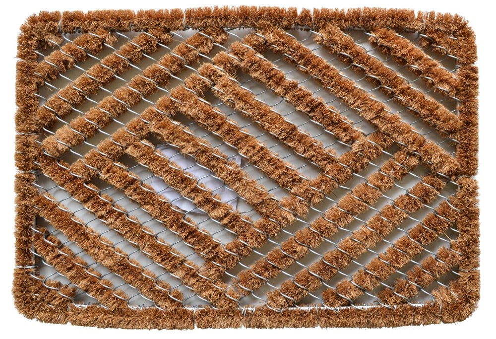 16" X 24" Brown Coir Geometric Outdoor Door Mat — view 1