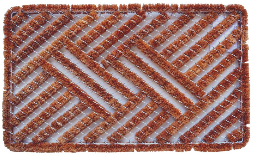 18" X 30" Brown Coir Geometric Outdoor Door Mat