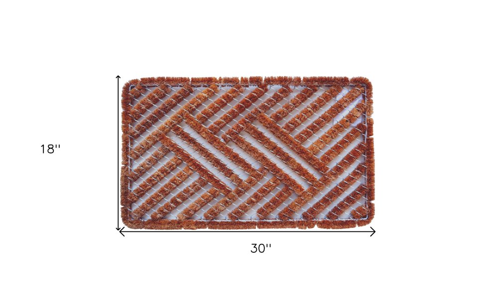 18" X 30" Brown Coir Geometric Outdoor Door Mat — view 3