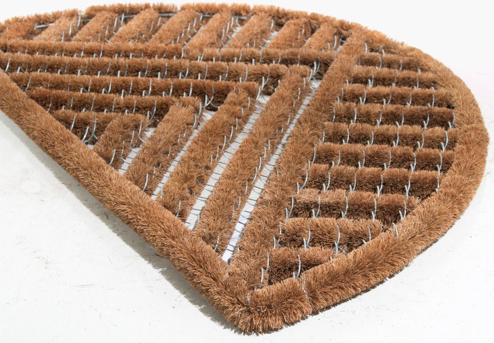 18" X 30" Brown Coir Geometric Outdoor Semi Circle Door Mat — view 2