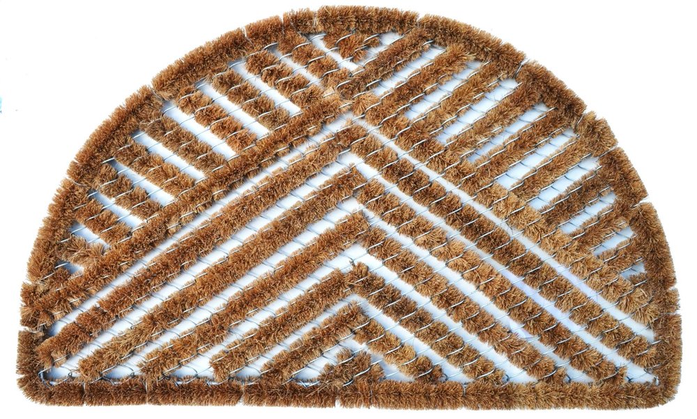 18" X 30" Brown Coir Geometric Outdoor Semi Circle Door Mat — view 5