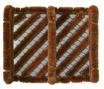 12" X 14" Brown Coir Geometric Outdoor Boot Scraper