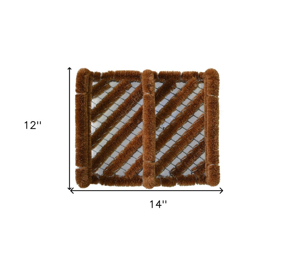 12" X 14" Brown Coir Geometric Outdoor Boot Scraper — view 5