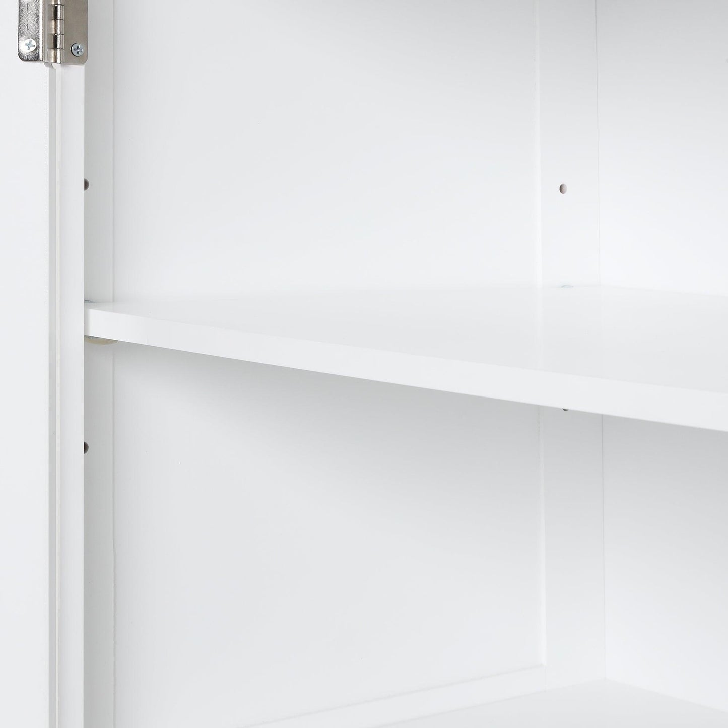 Tall bathroom storage cabinet with two drawers and adjustable shelves for independent storage - FurniFindUSA