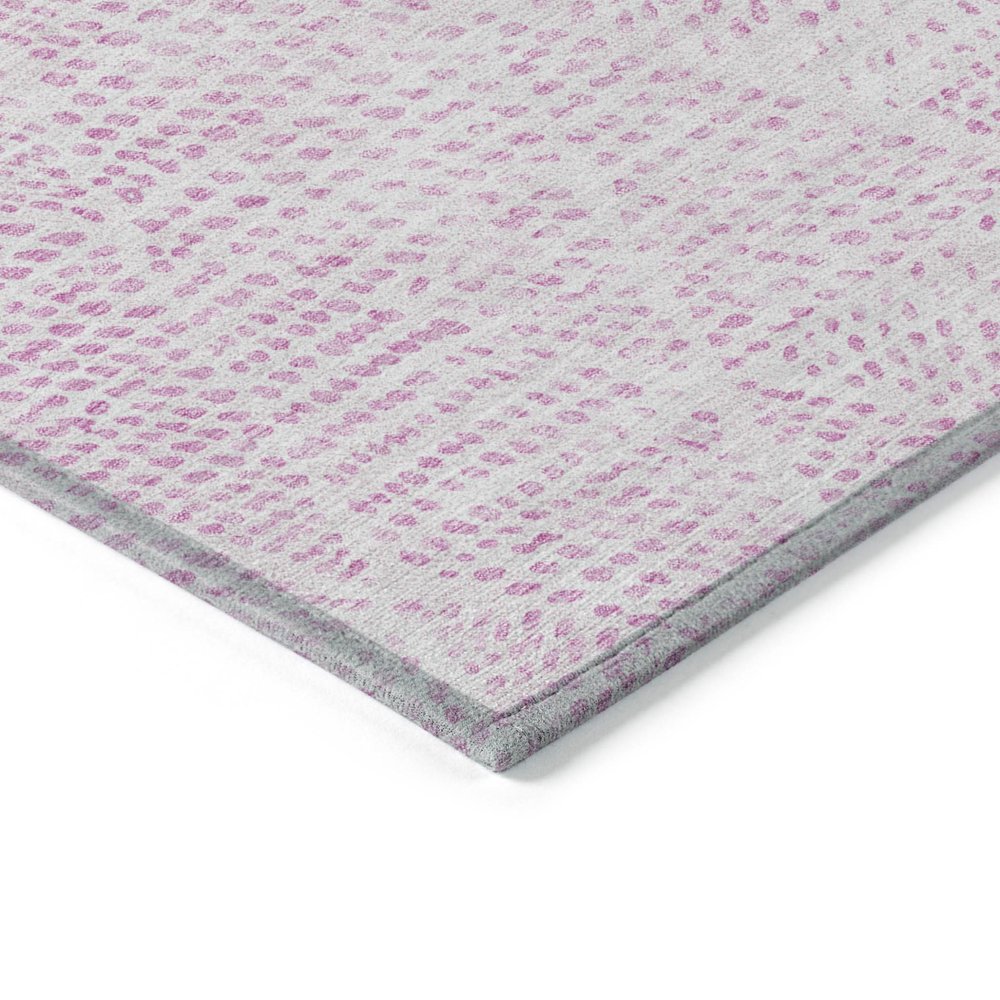 3' X 5' Pink And Ivory Geometric Washable Indoor Outdoor Area Rug — view 2