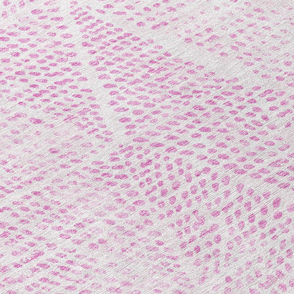 3' X 5' Pink And Ivory Geometric Washable Indoor Outdoor Area Rug HomeRoots