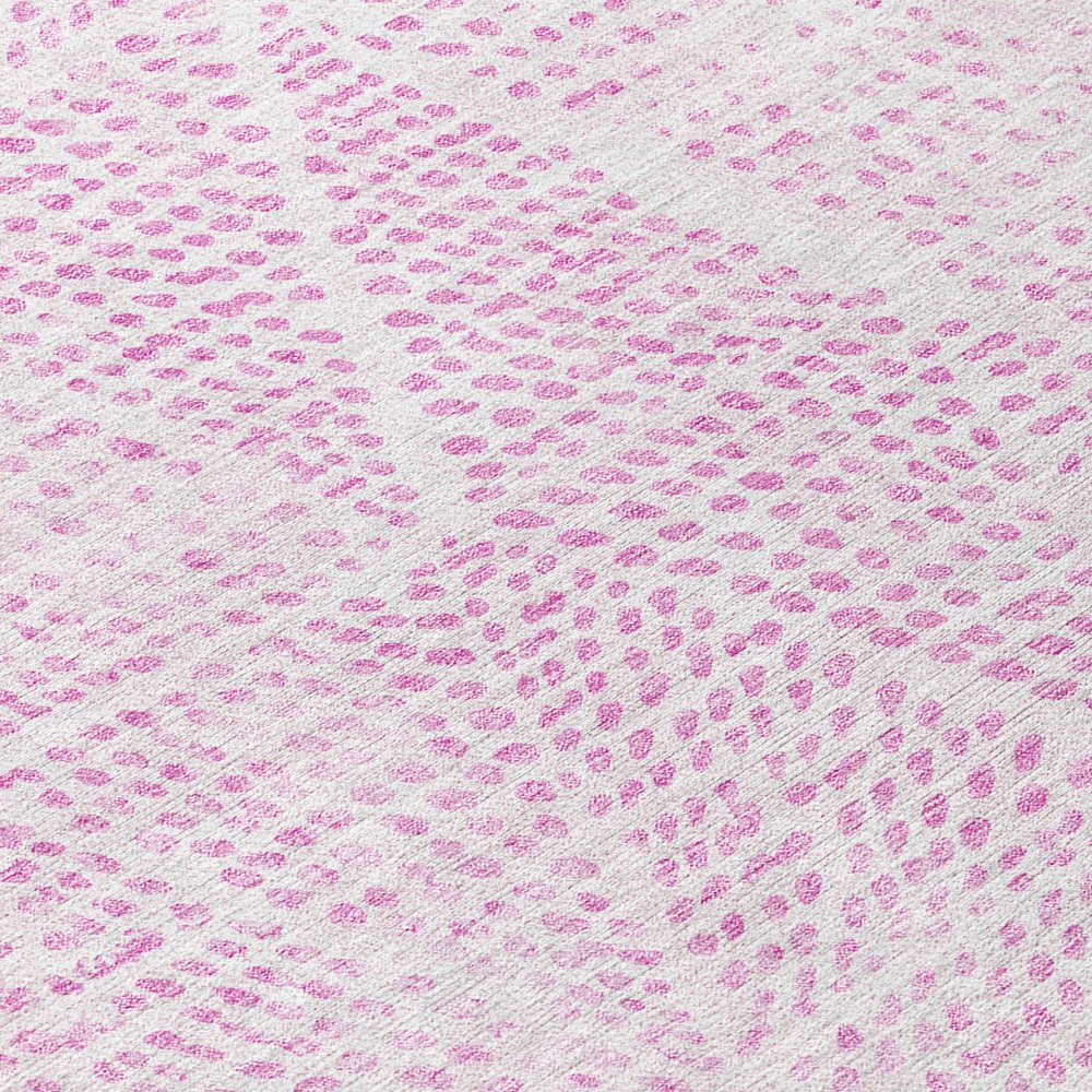 3' X 5' Pink And Ivory Geometric Washable Indoor Outdoor Area Rug — view 8