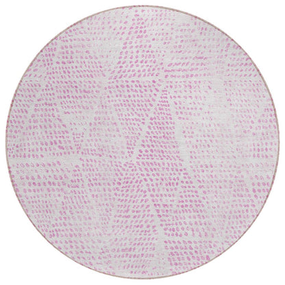 3' X 5' Pink And Ivory Geometric Washable Indoor Outdoor Area Rug HomeRoots