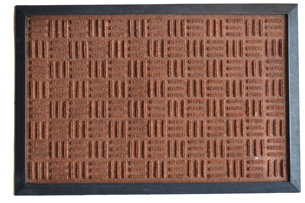 16" X 24" Brown Synthetic Fiber Abstract Outdoor Door Mat — view 1