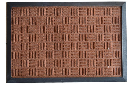 16" X 24" Brown Synthetic Fiber Abstract Outdoor Door Mat