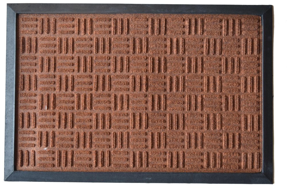 16" X 24" Brown Synthetic Fiber Abstract Outdoor Door Mat
