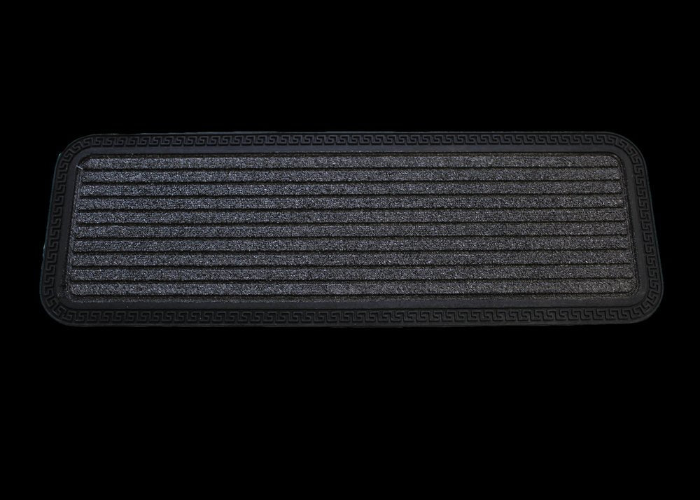 10" X 30" Gray Synthetic Fiber Striped Outdoor Door Mat — view 1