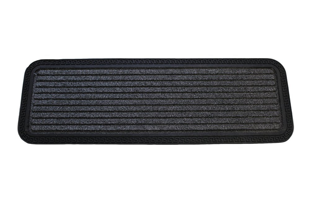 10" X 30" Gray Synthetic Fiber Striped Outdoor Door Mat — view 2