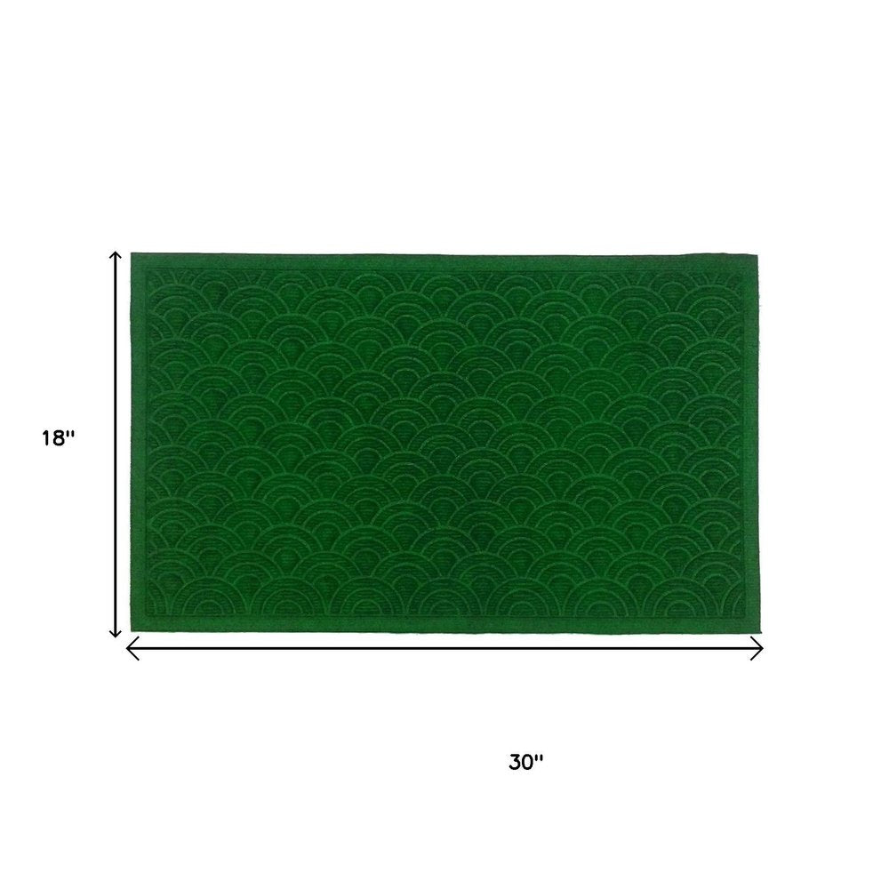 18" X 30" Green Geometric Indoor Outdoor Polypropylene Door Mat — view 4