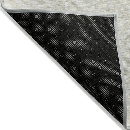 3' X 5' Ivory And Beige Geometric Washable Indoor Outdoor Area Rug HomeRoots