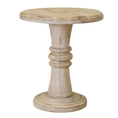 28" Brown Solid Wood Round Pedestal End Table HomeRoots