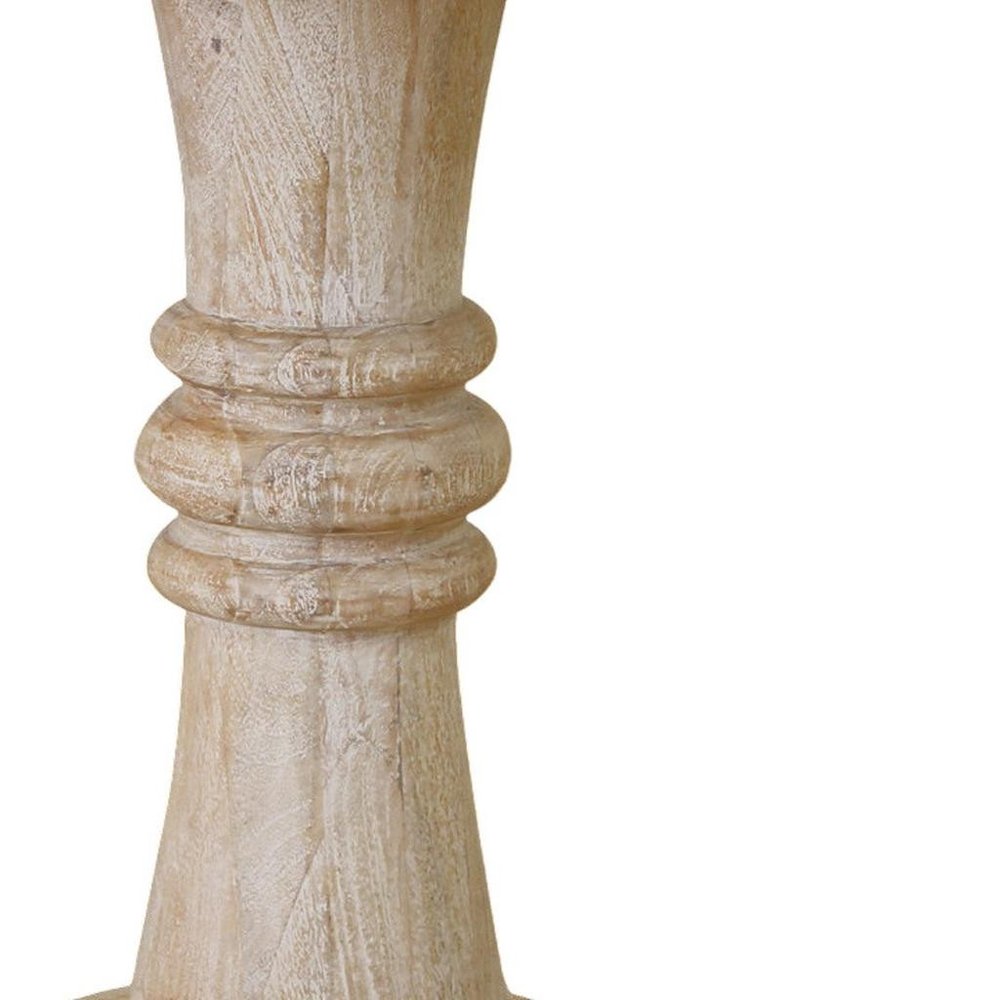 28" Brown Solid Wood Round Pedestal End Table HomeRoots
