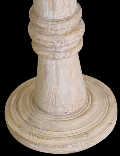28" Brown Solid Wood Round Pedestal End Table HomeRoots