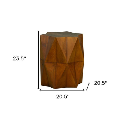 24" Brown Solid Wood End Table HomeRoots