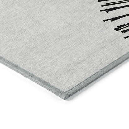 5' X 8' Black And Ivory Abstract Washable Indoor Outdoor Area Rug HomeRoots