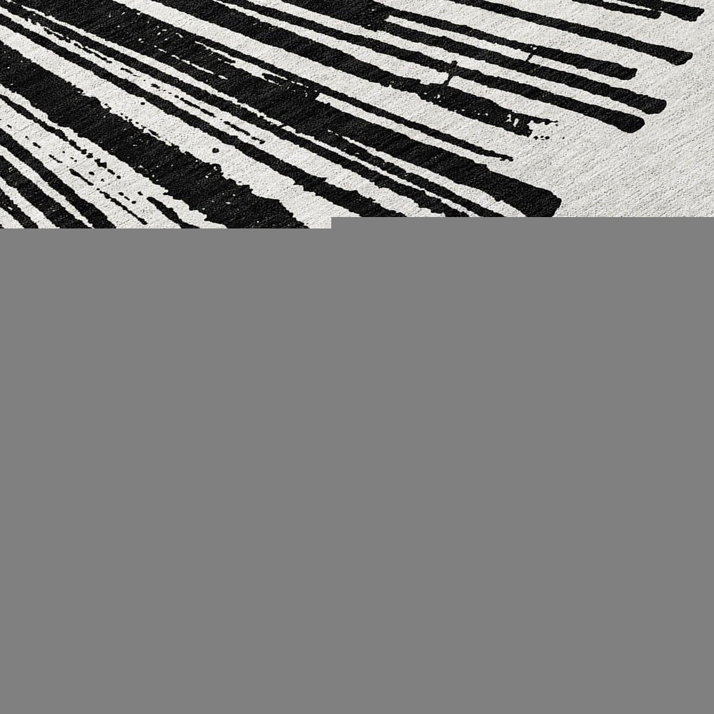 5' X 8' Black And Ivory Abstract Washable Indoor Outdoor Area Rug HomeRoots