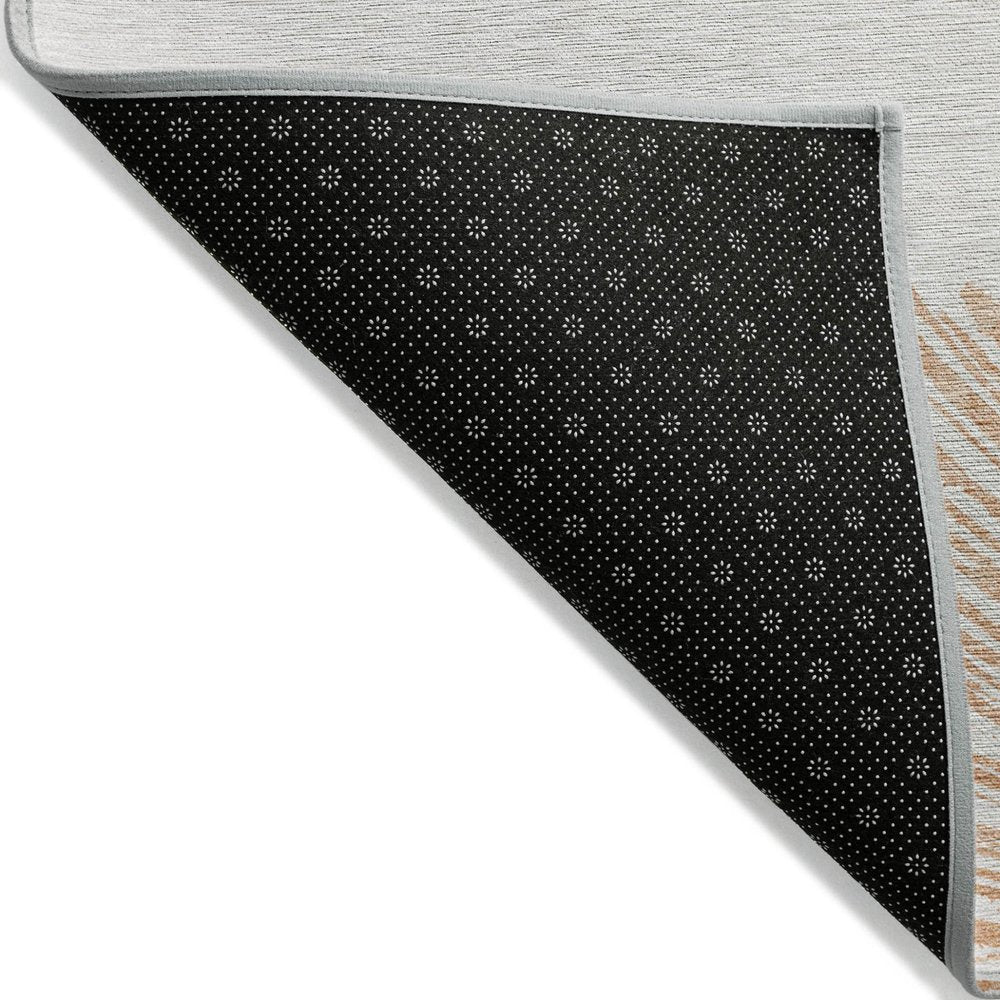 3' X 5' Salmon And Ivory Abstract Washable Indoor Outdoor Area Rug HomeRoots
