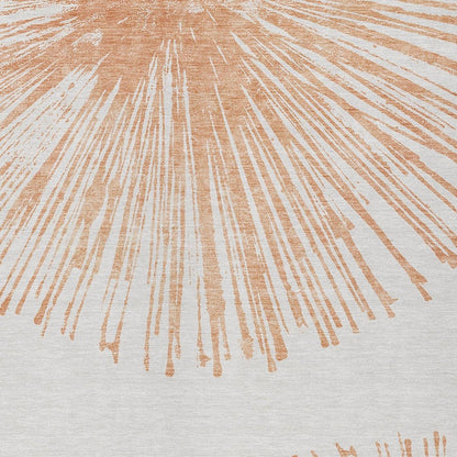 3' X 5' Salmon And Ivory Abstract Washable Indoor Outdoor Area Rug HomeRoots