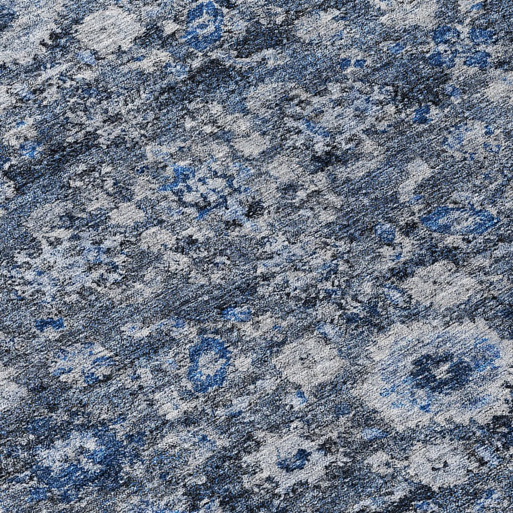 5' X 8' Navy Blue And Sky Blue Oriental Washable Indoor Outdoor Area Rug HomeRoots