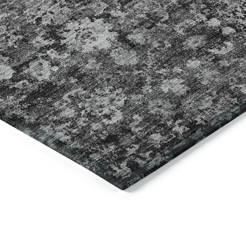 3' X 5' Gray Charcoal And Silver Oriental Washable Indoor Outdoor Area Rug HomeRoots