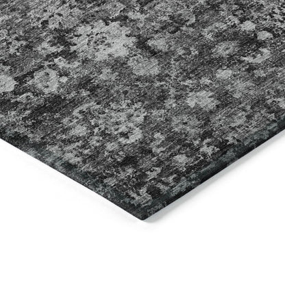 3' X 5' Gray Charcoal And Silver Oriental Washable Indoor Outdoor Area Rug HomeRoots